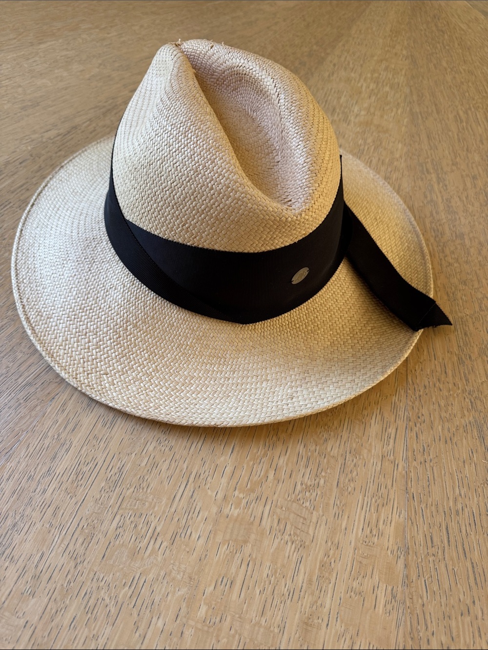 Freya Natural Straw Fedora with Black Band Size S - Picture 2 of 8